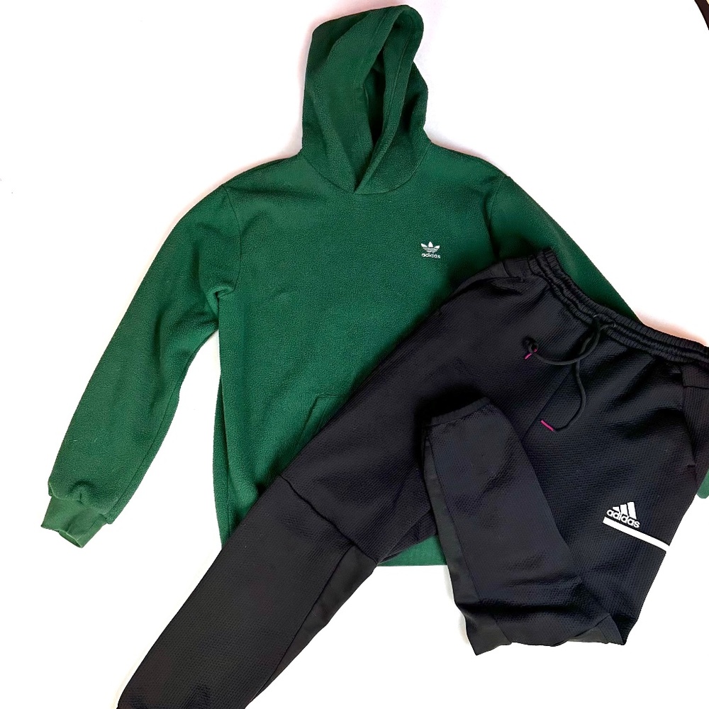 Adidas fleece pullover and track pants
